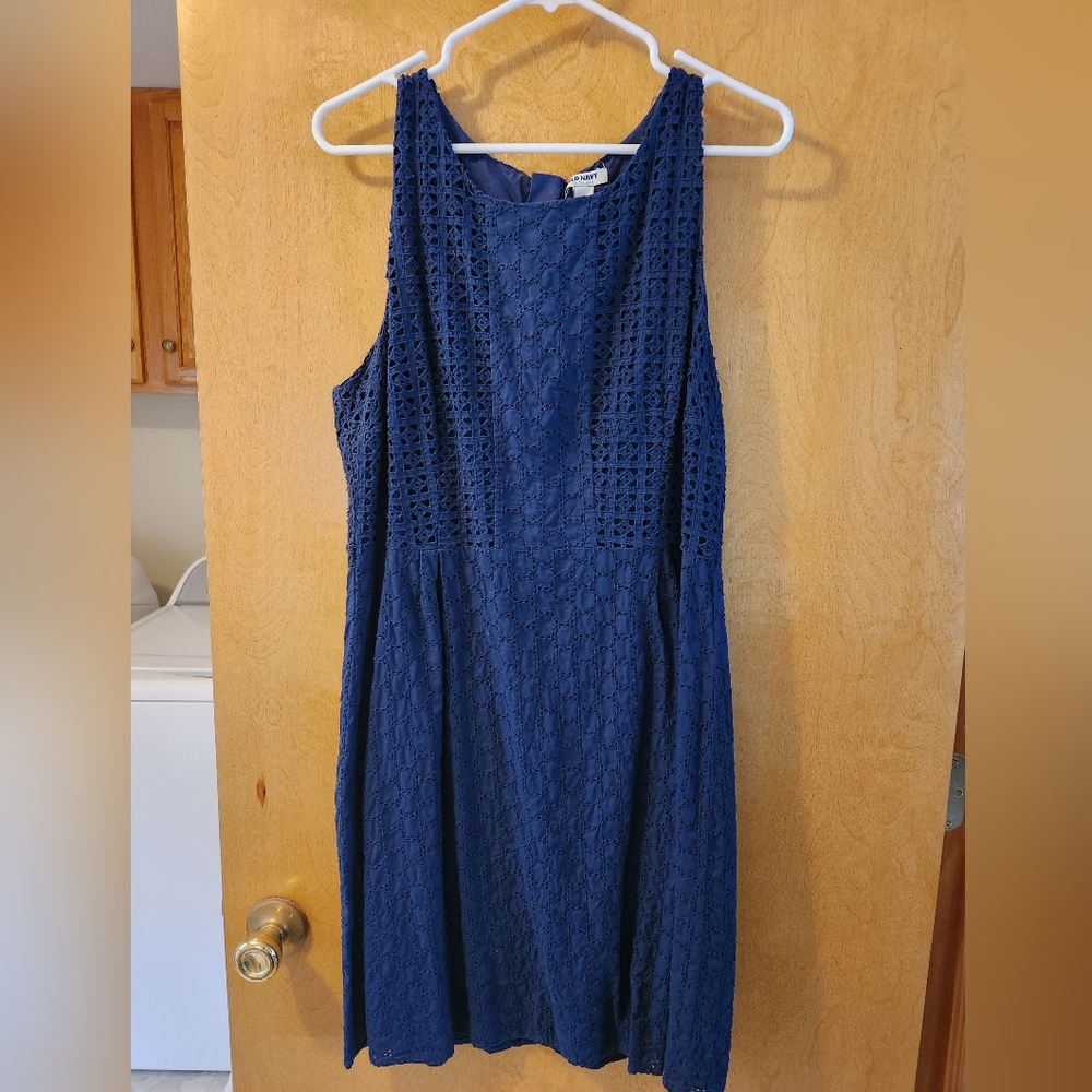 ON Navy eyelet dress
